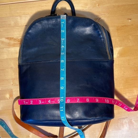 Foressence Kingston Blue Leather Backpack Soft Pebbled Leather Travel main image 8